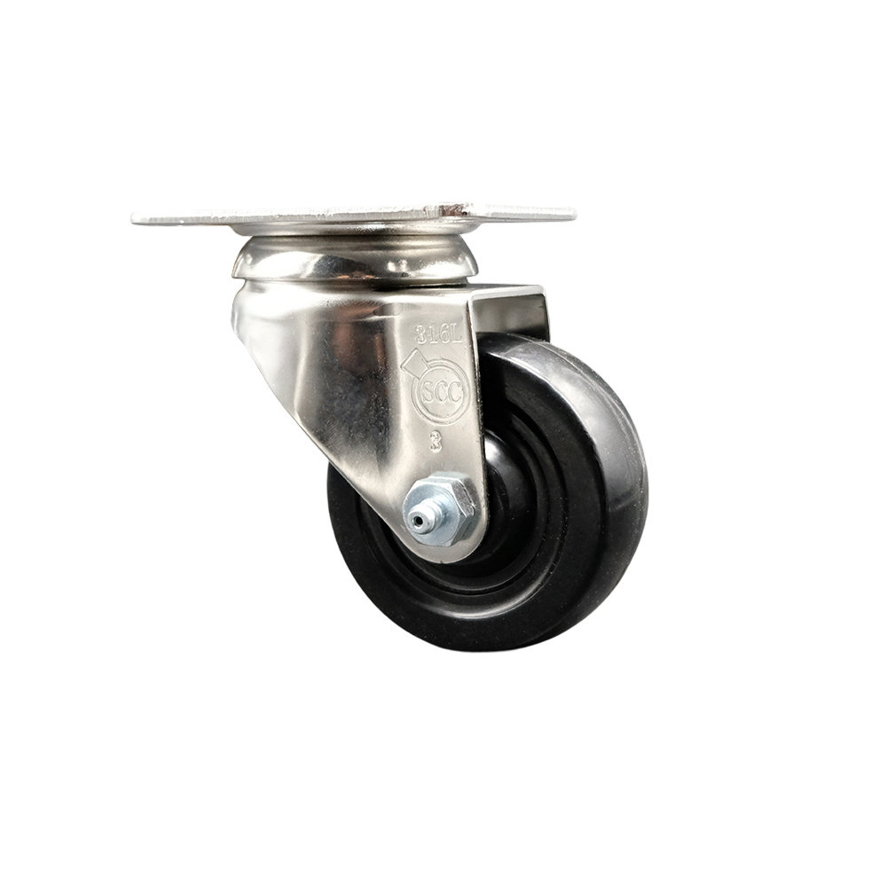 Service Caster Ss Hard Rubber Wheel Swivel Top Plate Caster Service